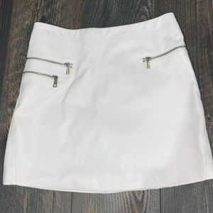 White faux leather skirt